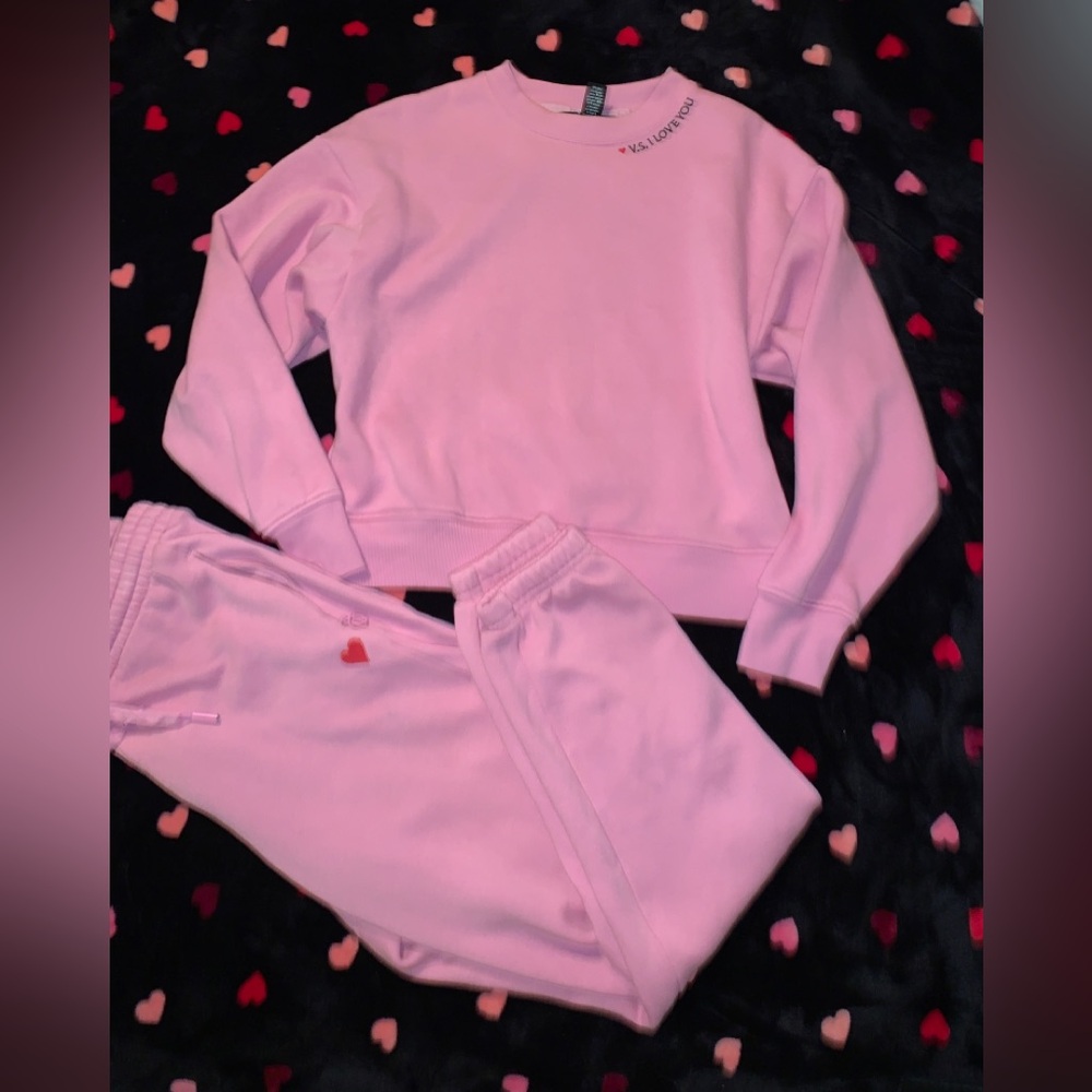 Victoria's Secret Pink Fleece Sweatshirt and pant set New sz small - Picture 3 of 16